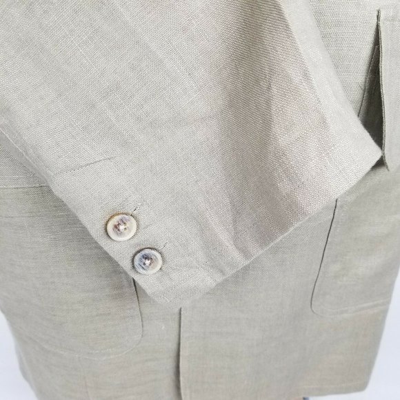 New Jospeh Abboud Baja Mens Jacket Pure Linen Tan - Picture 7 of 12